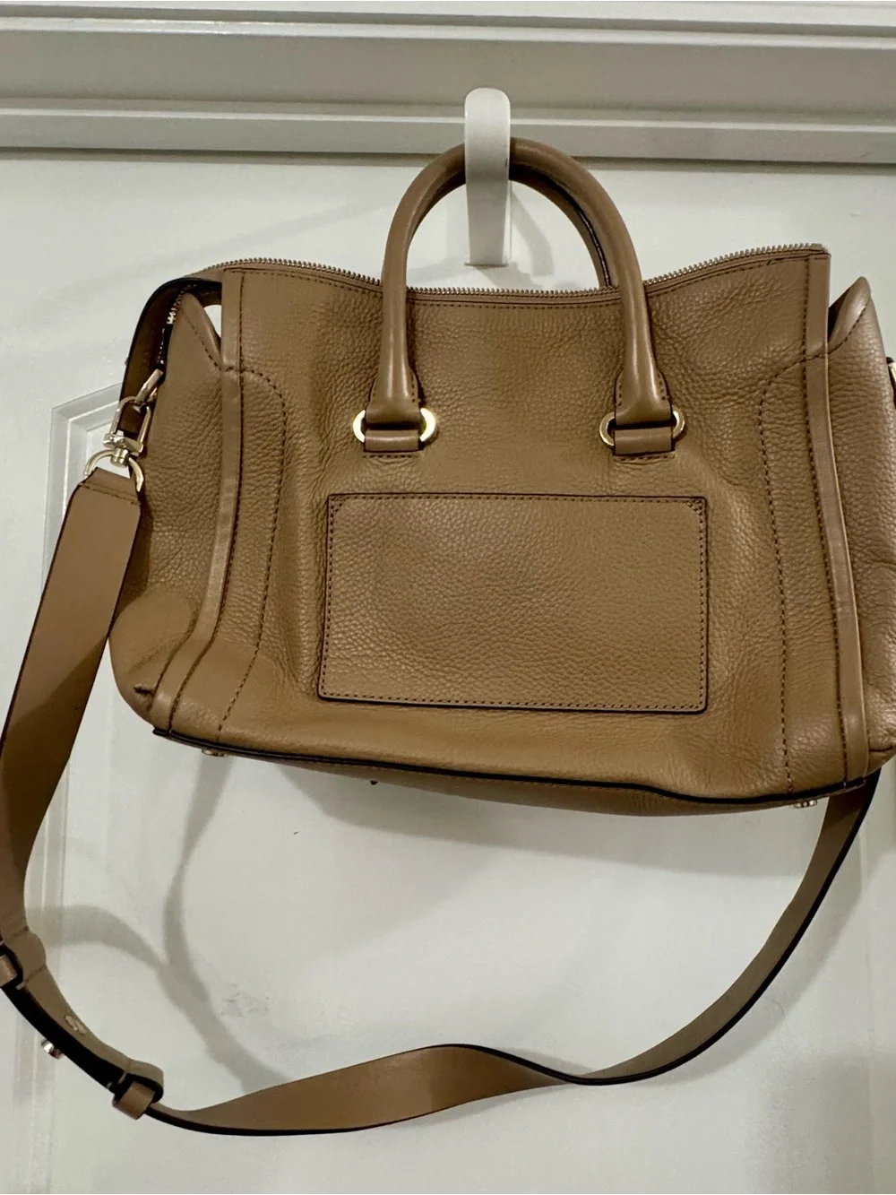 Michael Kors Brown Leather Shoulder Bag with Gold Hardware